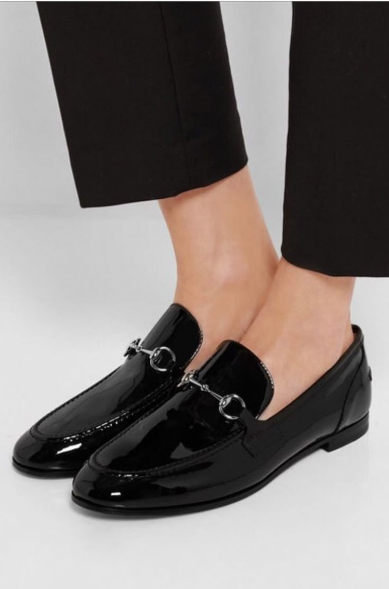 Gucci Patent Leather Horsebit Loafers