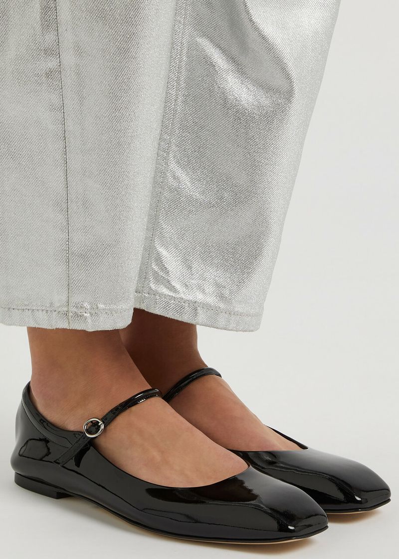 Aeyde Uma Patent-Leather Mary Jane Ballet Flats