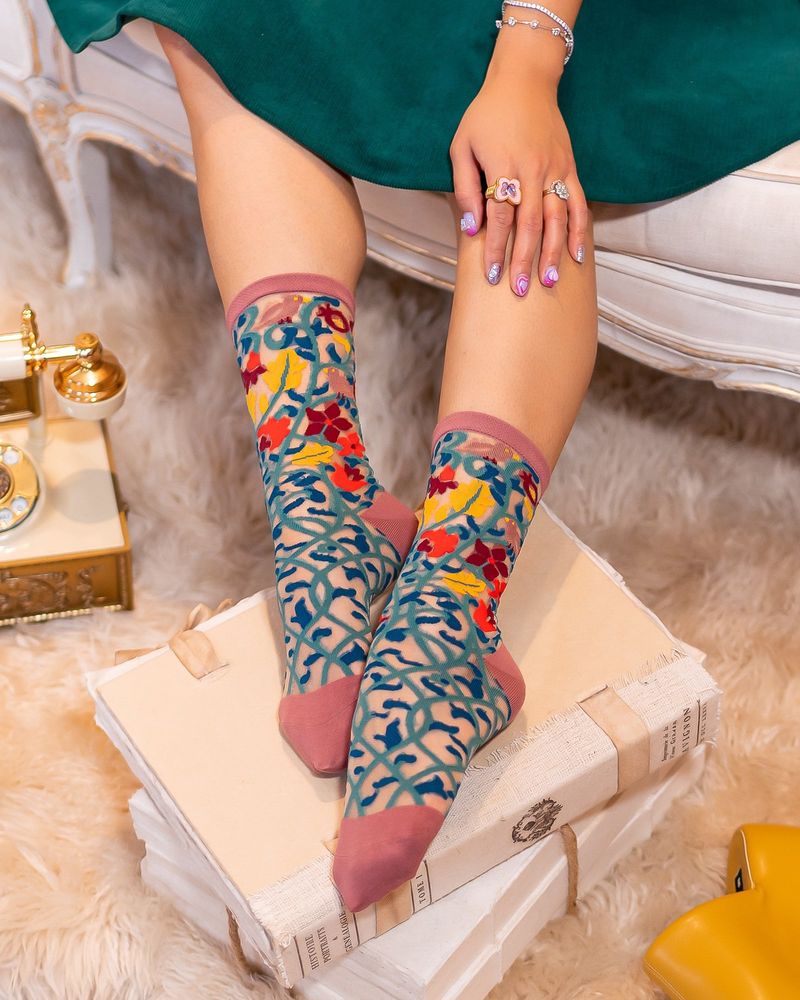 Sock Candy Tapestry Vines Sheer Crew Sock