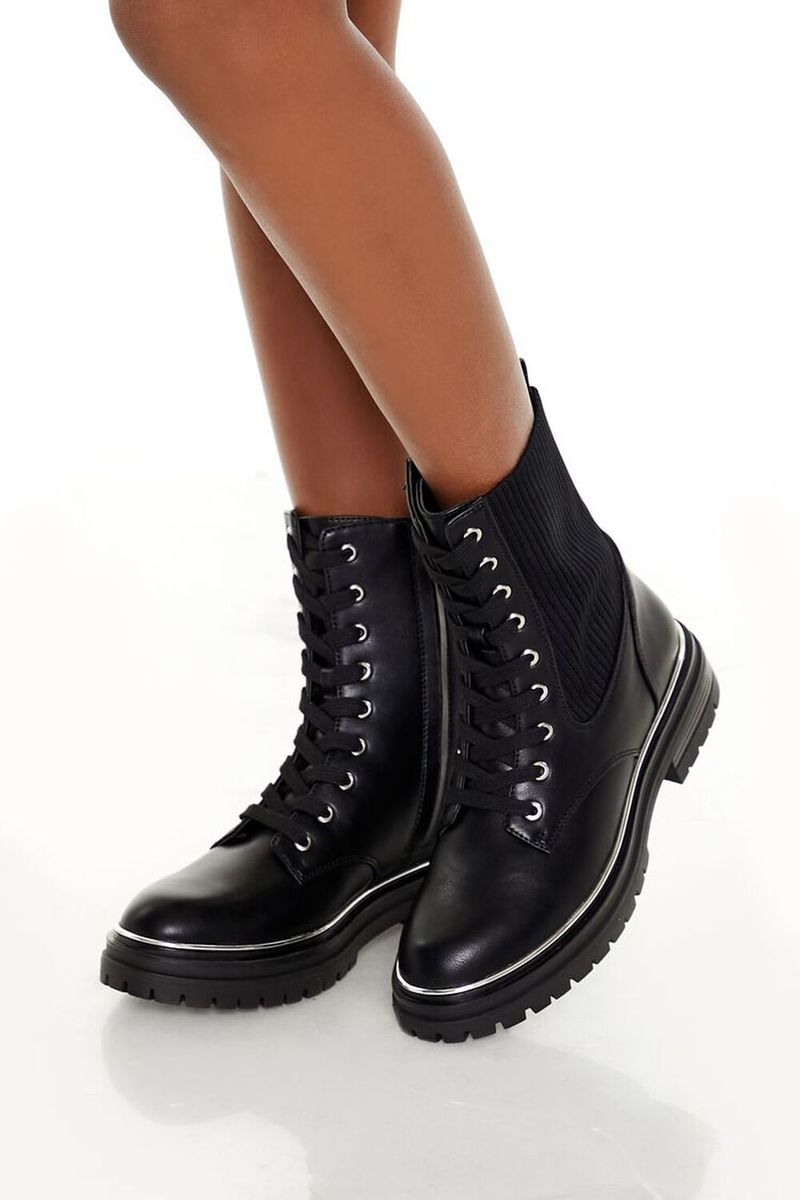 Forever 21 Faux Leather Combat Boots