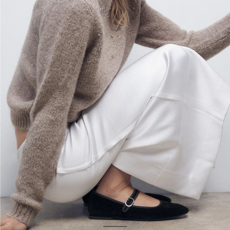 Zara Velvet Look Ballet Flats