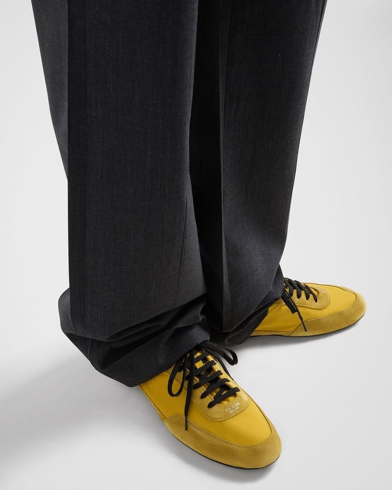 Prada Collapse Re-Nylon and Suede Sneakers