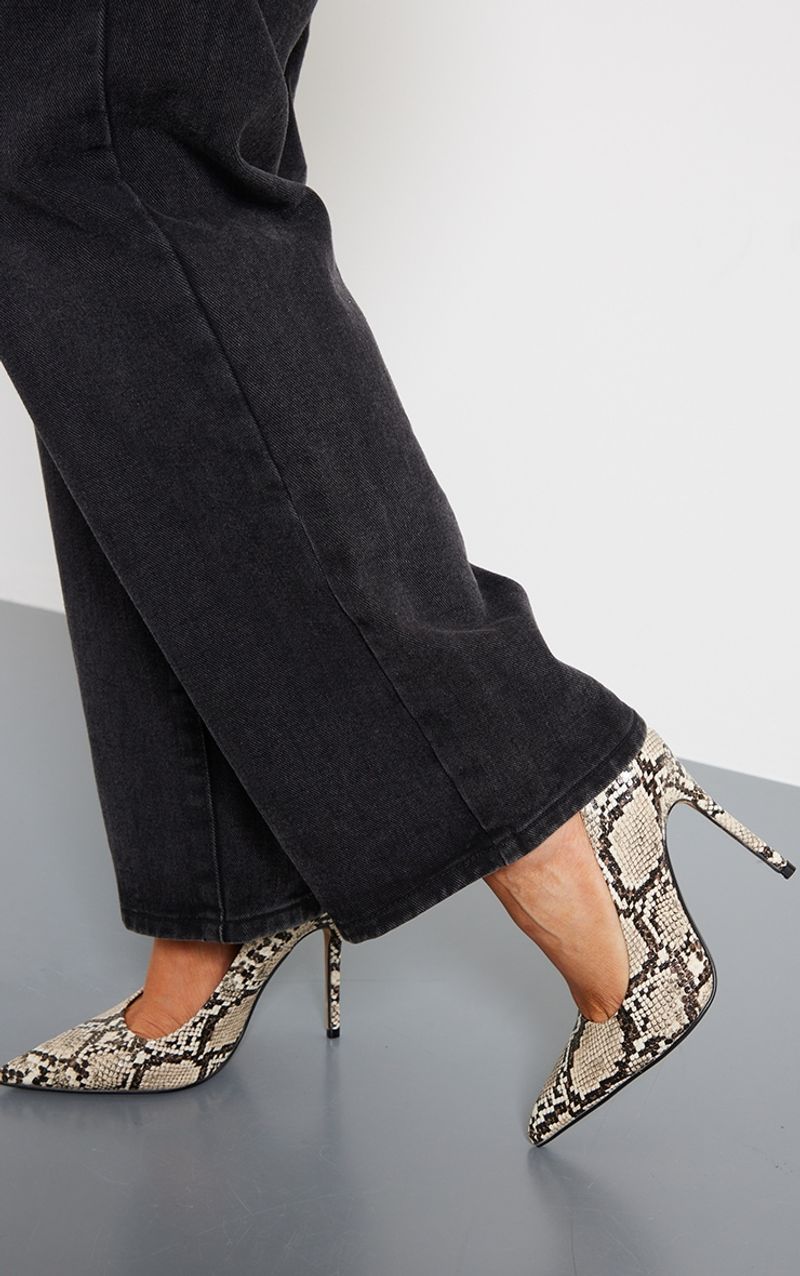 Snake-print heels