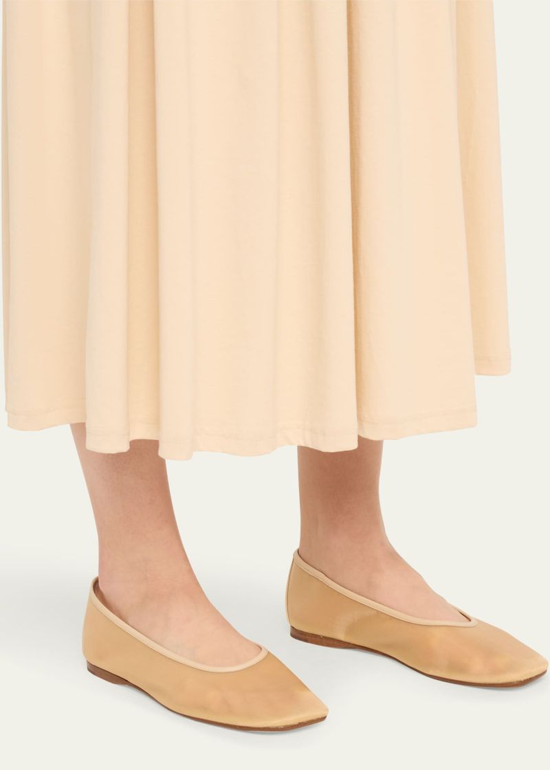 Vince Leah Mesh Square-Toe Ballerina Flats