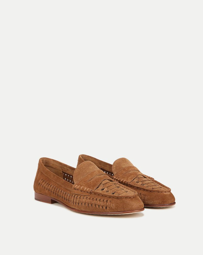 Saks Fifth Avenue Veronica Beard Woven Suede Penny Loafers