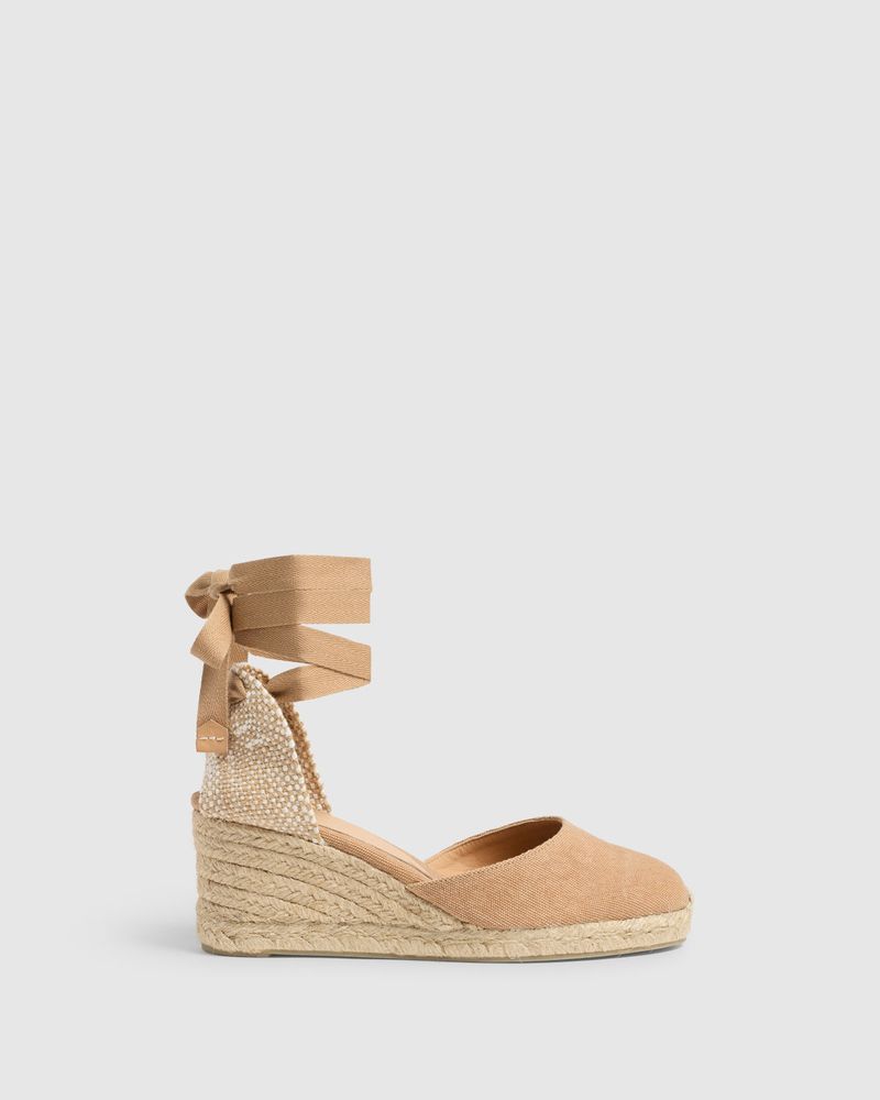 Castañer Women's Carina Ankle Tie Espadrille Wedge Sandals