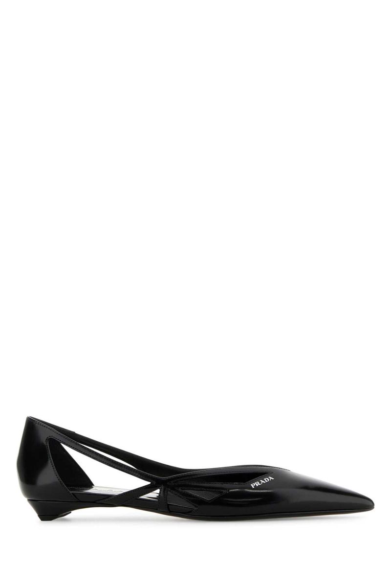 Prada Strappy Pointed Toe Ballet Flats​