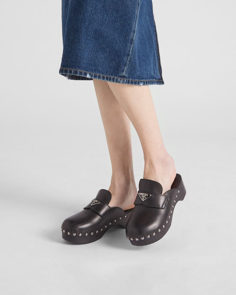 Prada Studded Leather Clogs