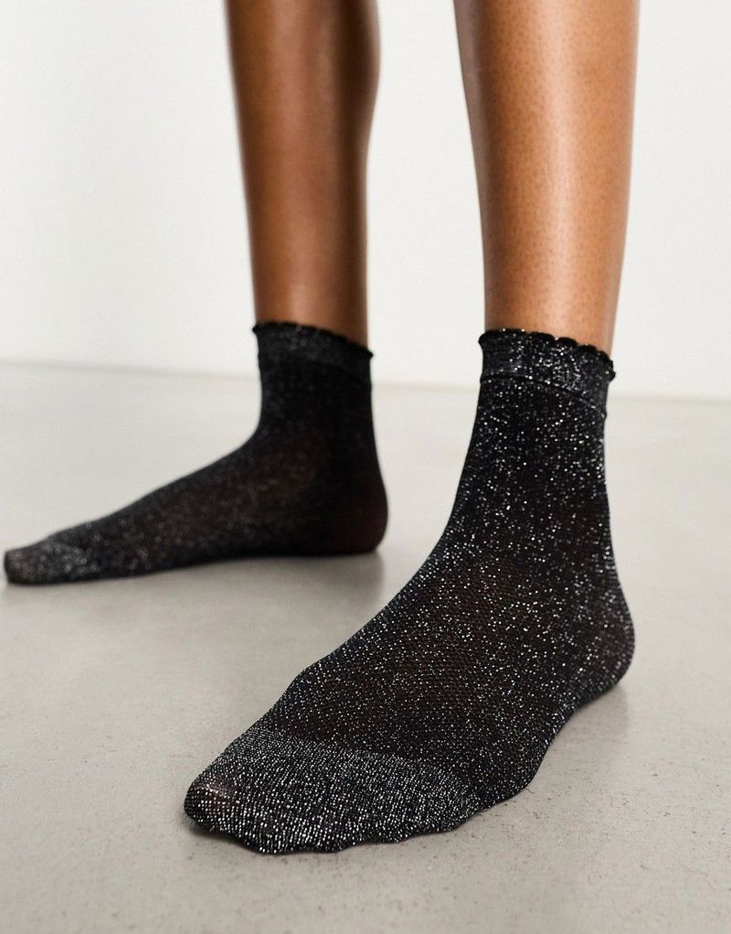 Fashion Socks with Decorative Elements (Glitter, Beads, or Embroidery on the Inside)