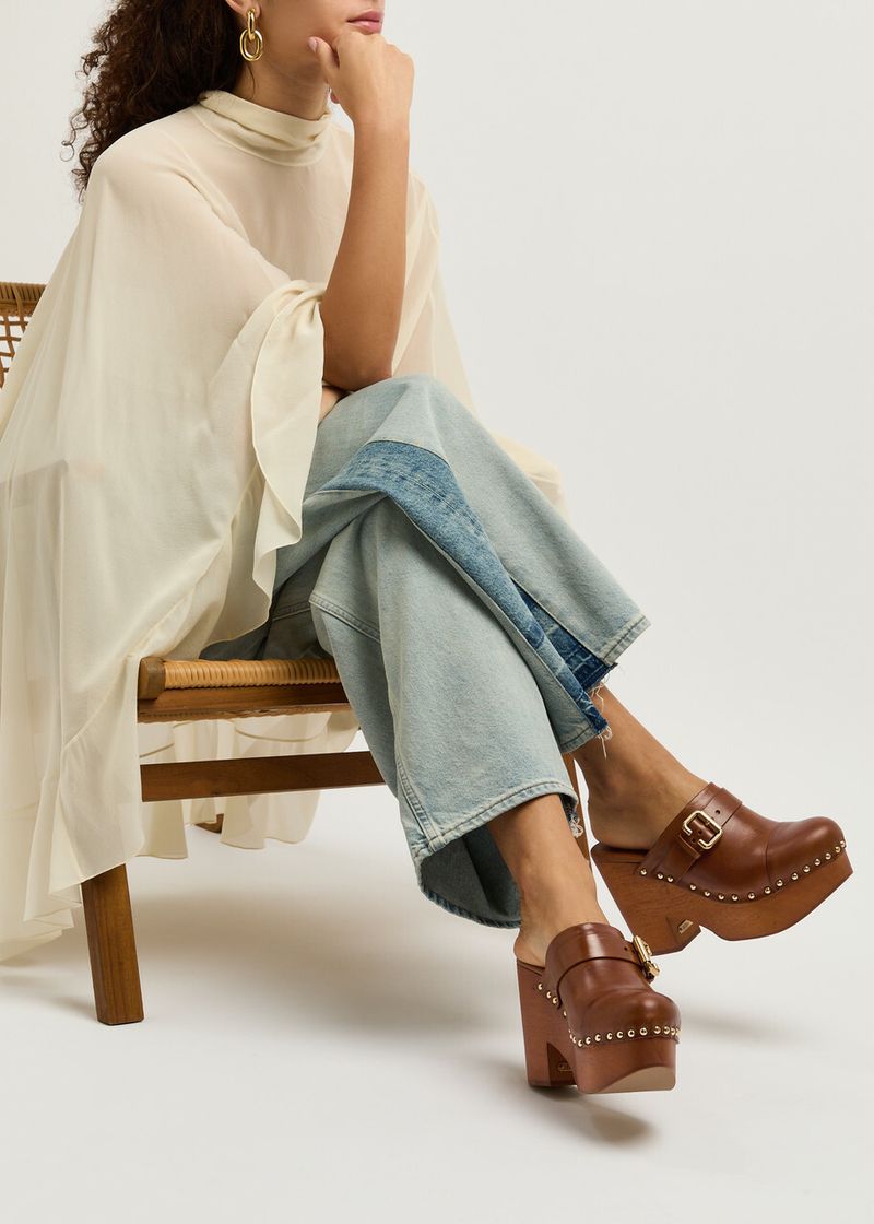 CHLOÉ Jeanette Studded Platform Clogs