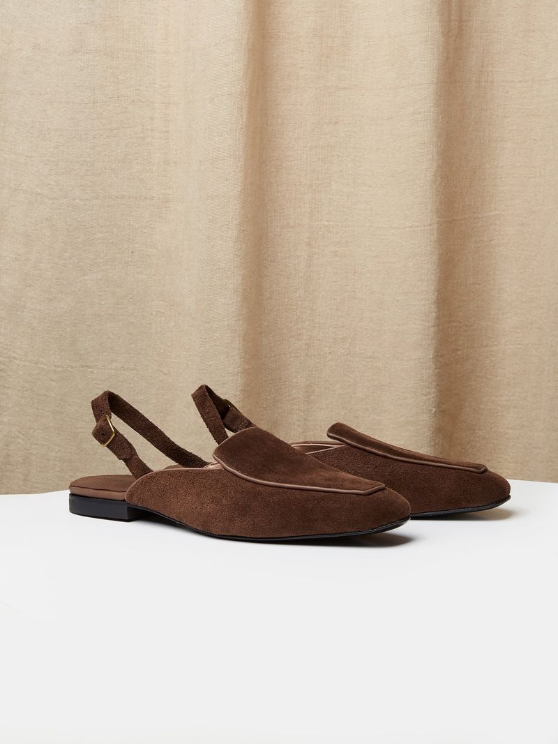 Arthur Sleep Slingback Mule in Chocolate Suede
