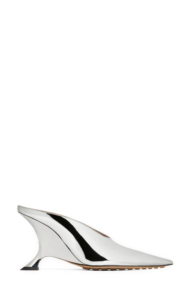 Bottega Veneta Rocket 90 Wedge-Heel Leather Mules
