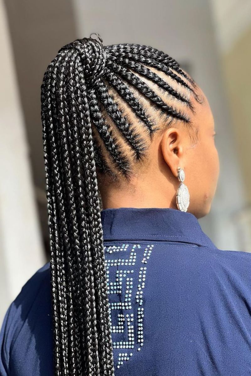 Braided Ponytail Box Braids