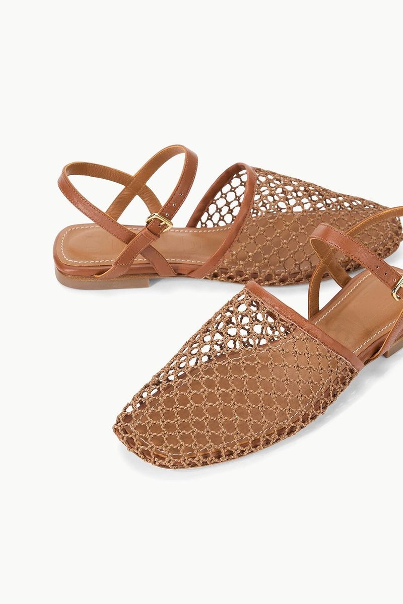 STAUD Rete Crocheted Slingback Flats