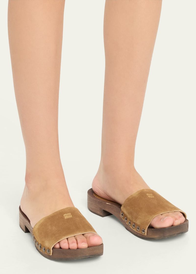 Miu Miu Leather Slide Clogs
