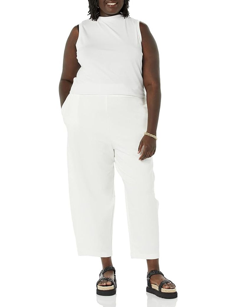 Amazon Essentials Women's Terry Cotton & Modal Barrel-Leg Sweatpant