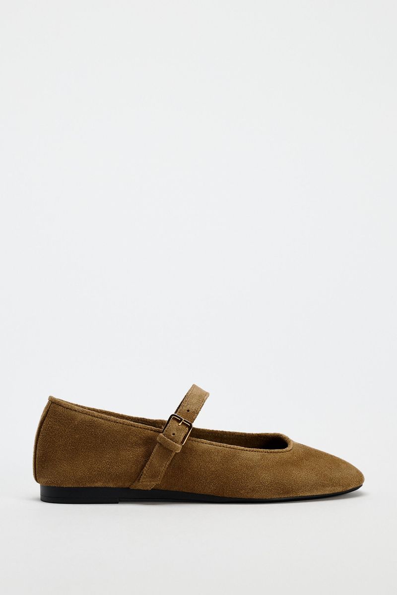 ZARA Suede Ballet Flats