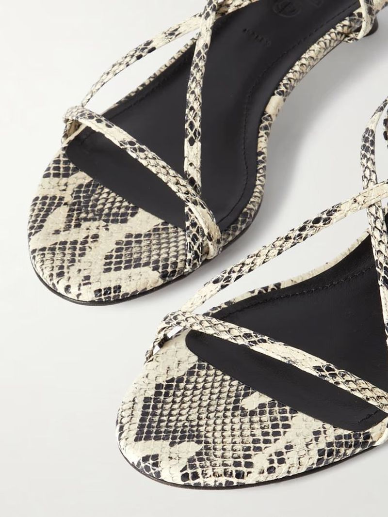 Aeyde Paige Snake-Effect Leather Sandals