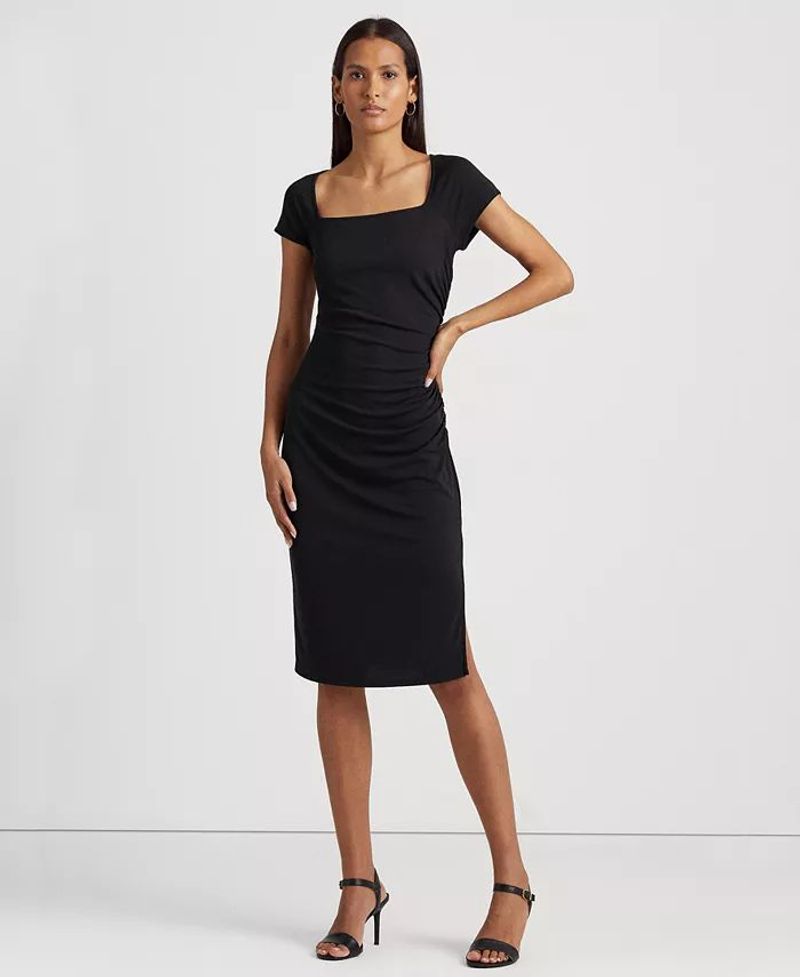 Ralph Lauren Cap-Sleeve Stretch Jersey Gown