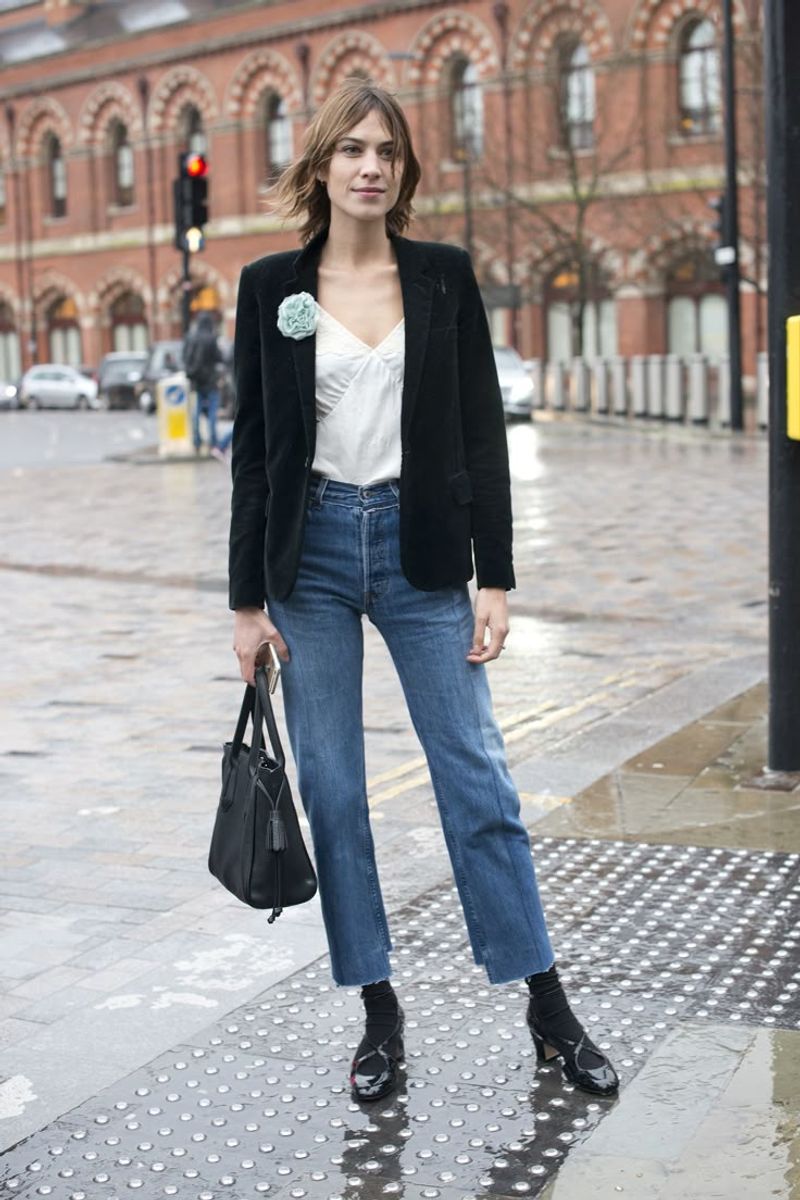 With Cropped Jeans and a Blazer
