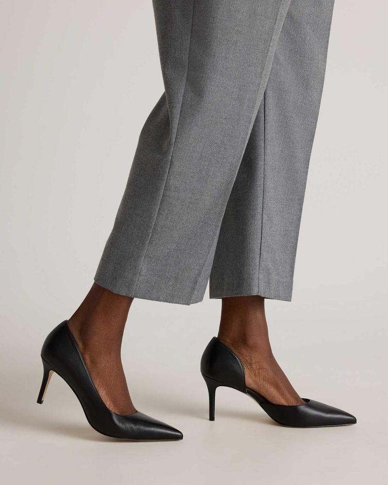 D'Orsay Cut-Out Leather Pump