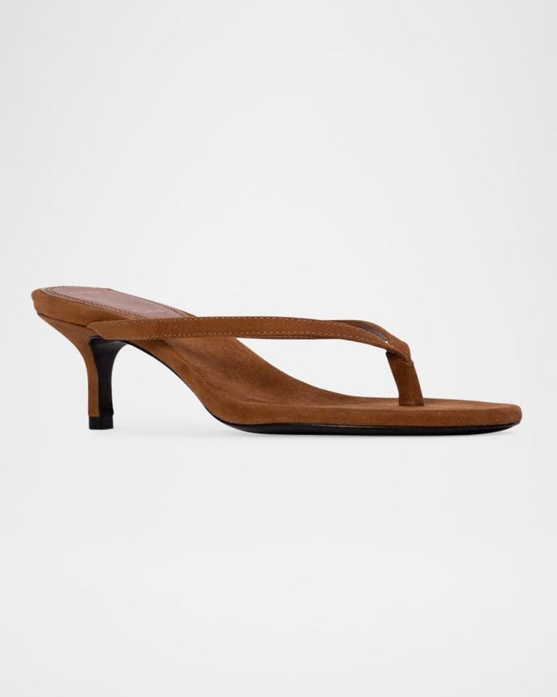 Black Suede Studio Tash Kitten Heel Flip Flop