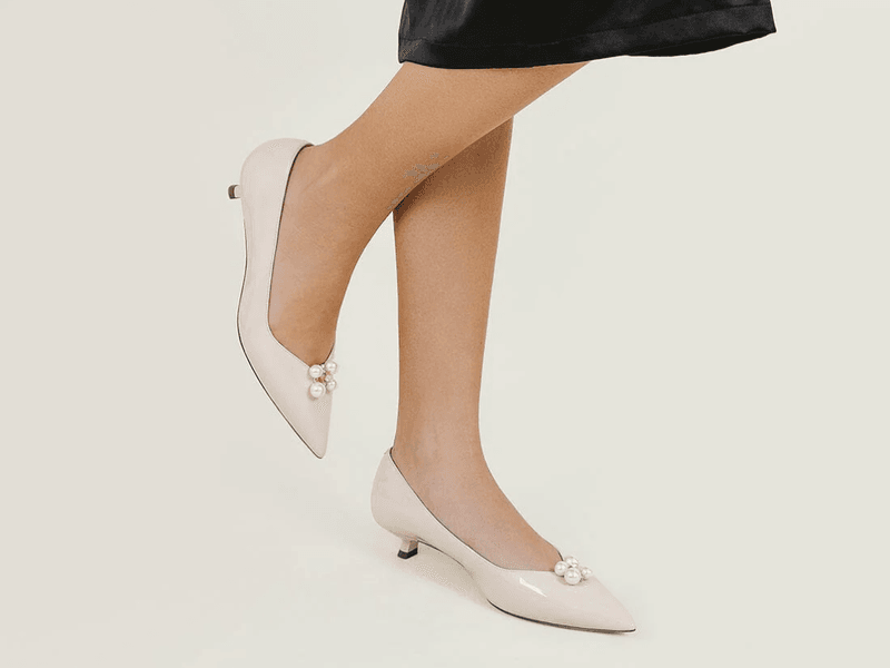 Kitten Heels in Matte Neutrals