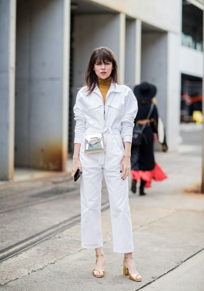White Jumpsuit With Minimalist Accessories