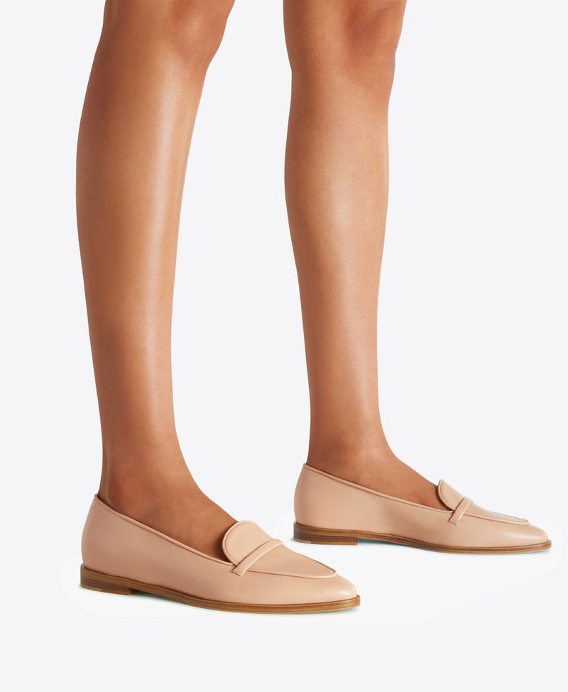 Almond-Toe Loafers in Polished Leather