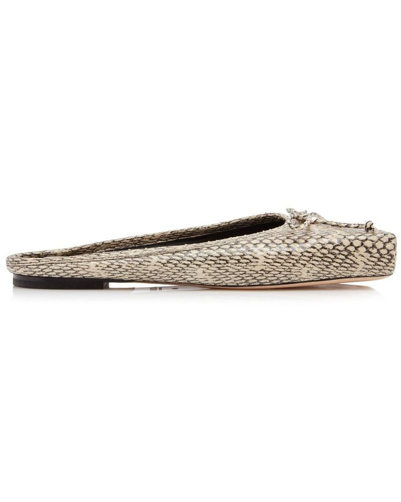 Jacquemus Snake-Effect Leather Ballet Flats