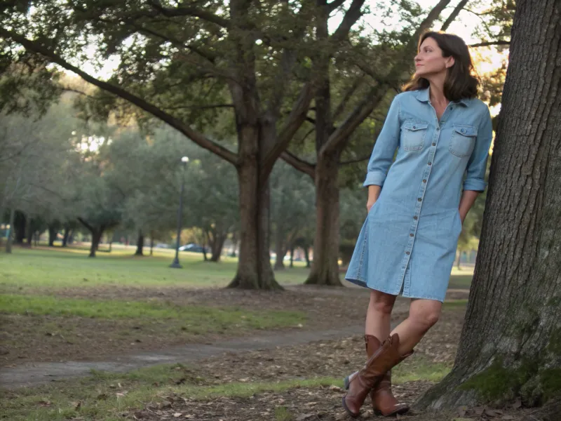 Shirt Dress + Western Boots