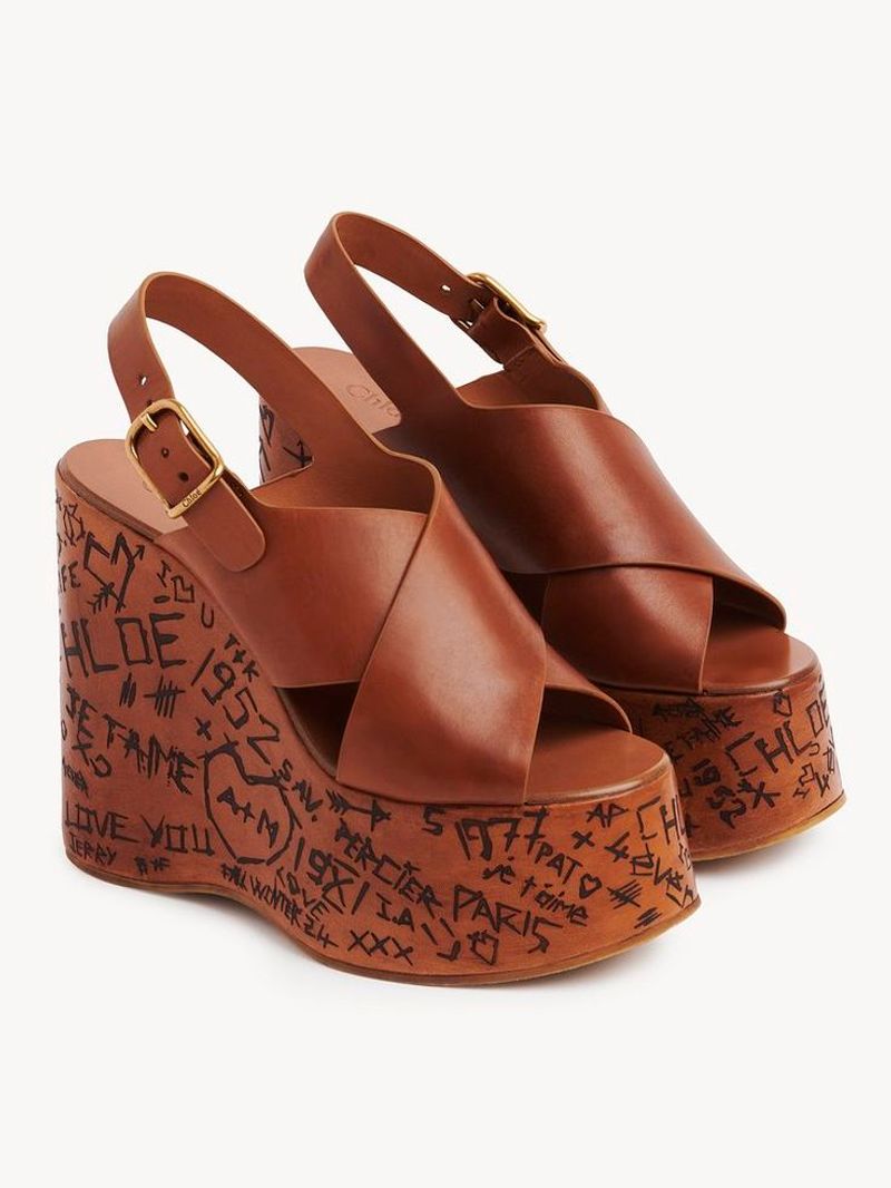 Chloé Platform Leather Wedges