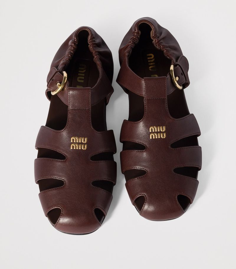 Miu Miu Leather Fisherman Sandals