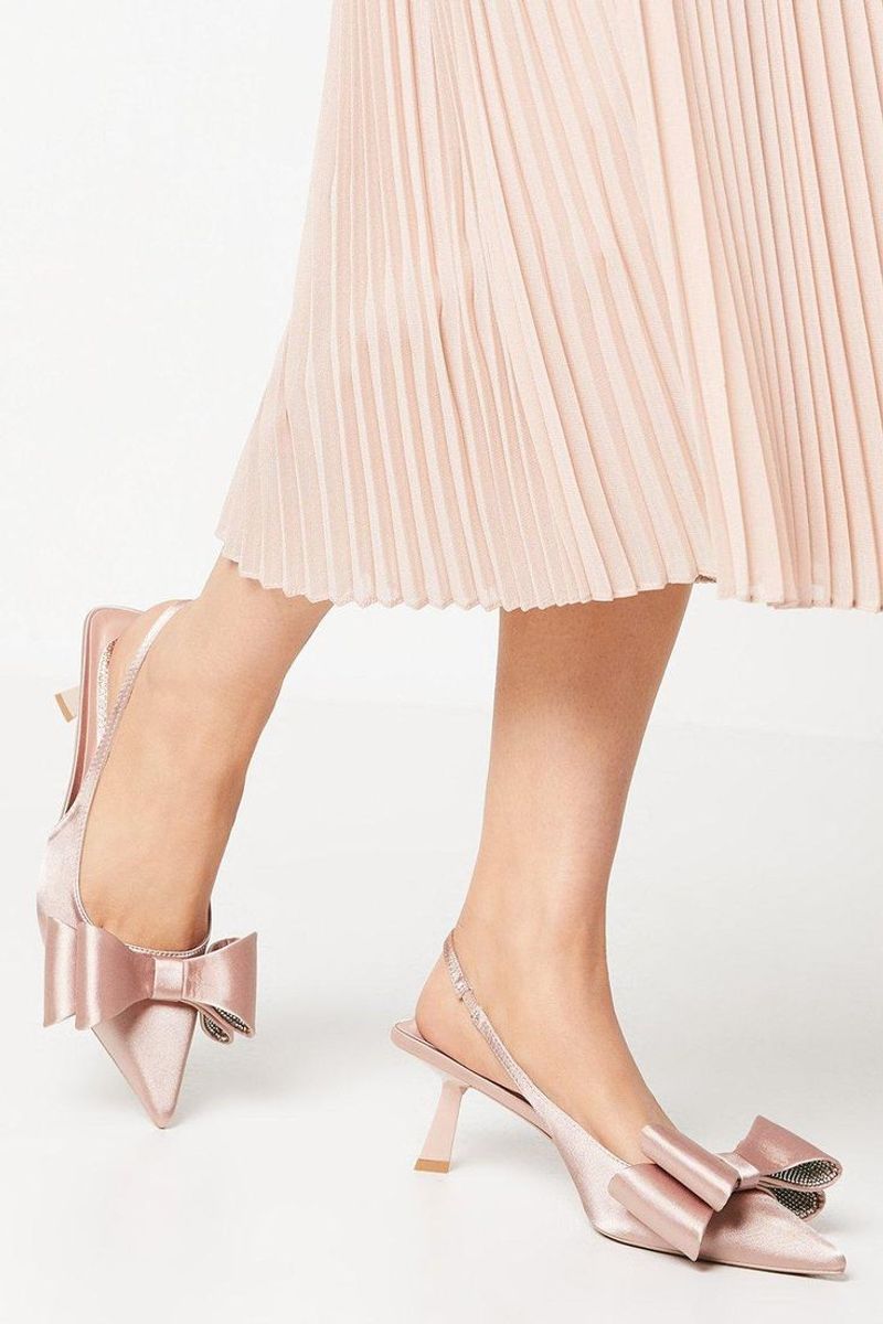 Slingback Heels with Oversized Bows