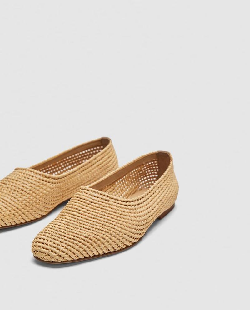 Zara Raffia Loafers