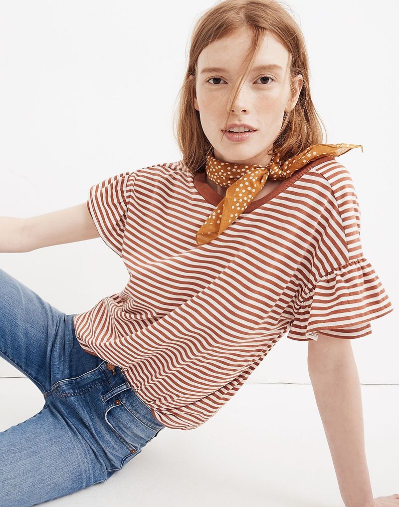 Madewell Whisper Cotton Ruffle Sleeve Tee