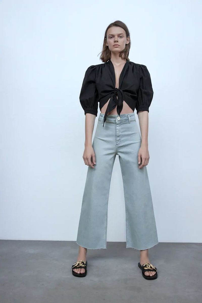 ZW Collection High-Waist Wide-Leg Jeans
