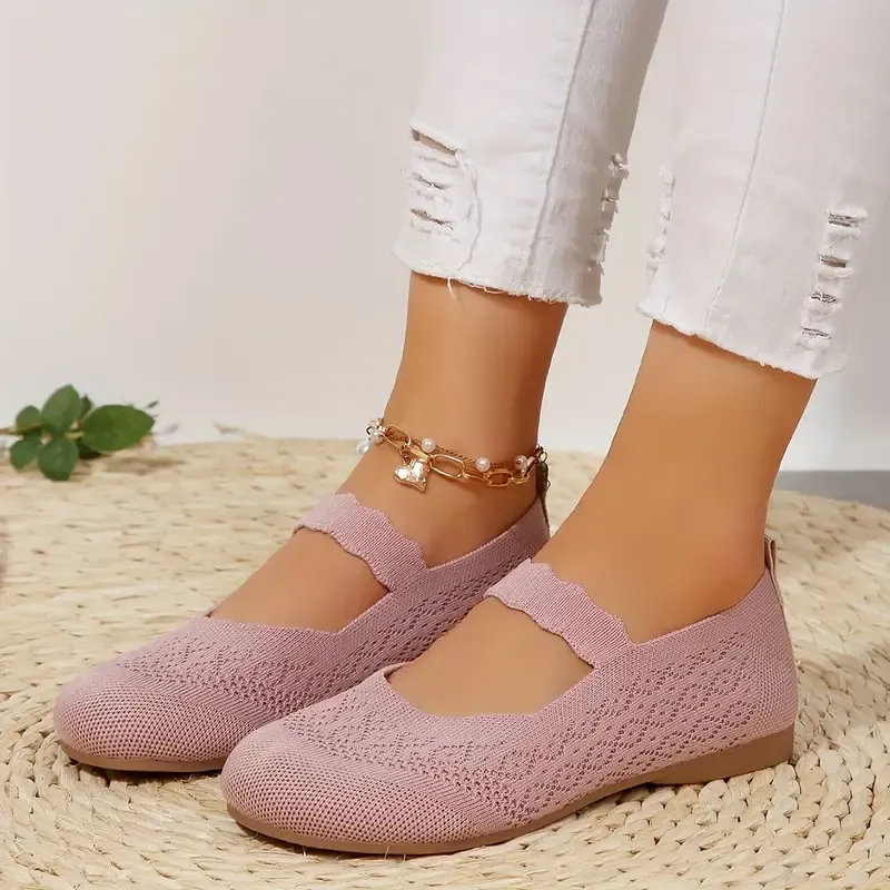 Knit Mary Janes with Rubber Soles
