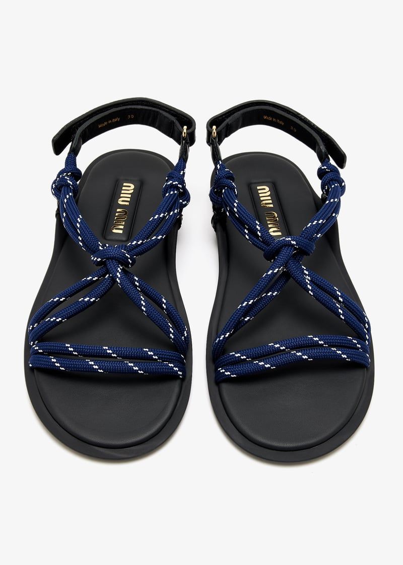 Miu Miu Riviere Cord and Leather Sandals
