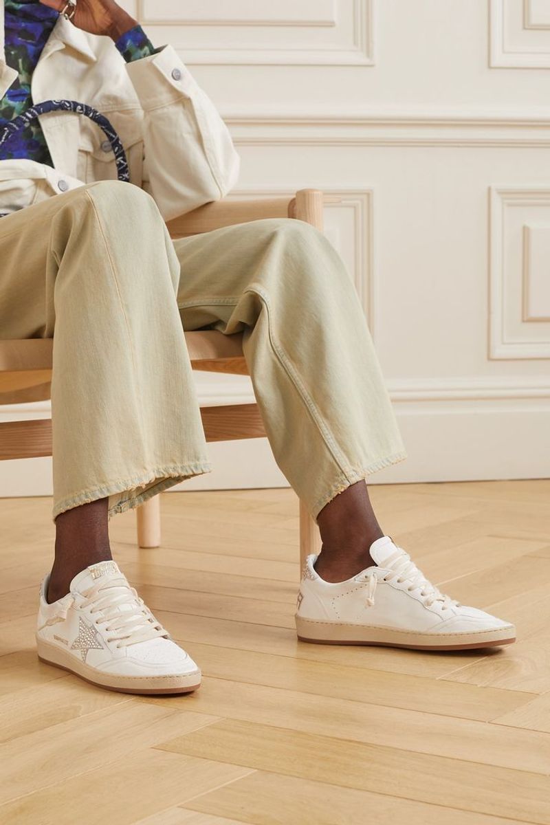Sleek White Leather Sneakers