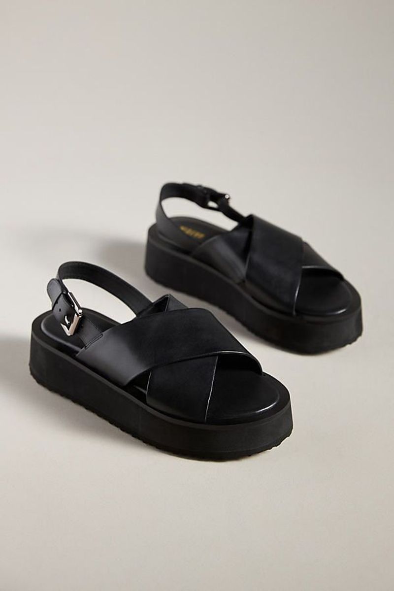 Maeve Cross-Strap Platform Sandals