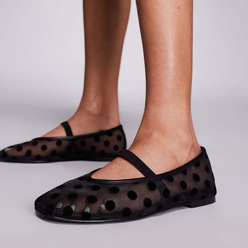 ASOS Mesh Polka Dot Flats