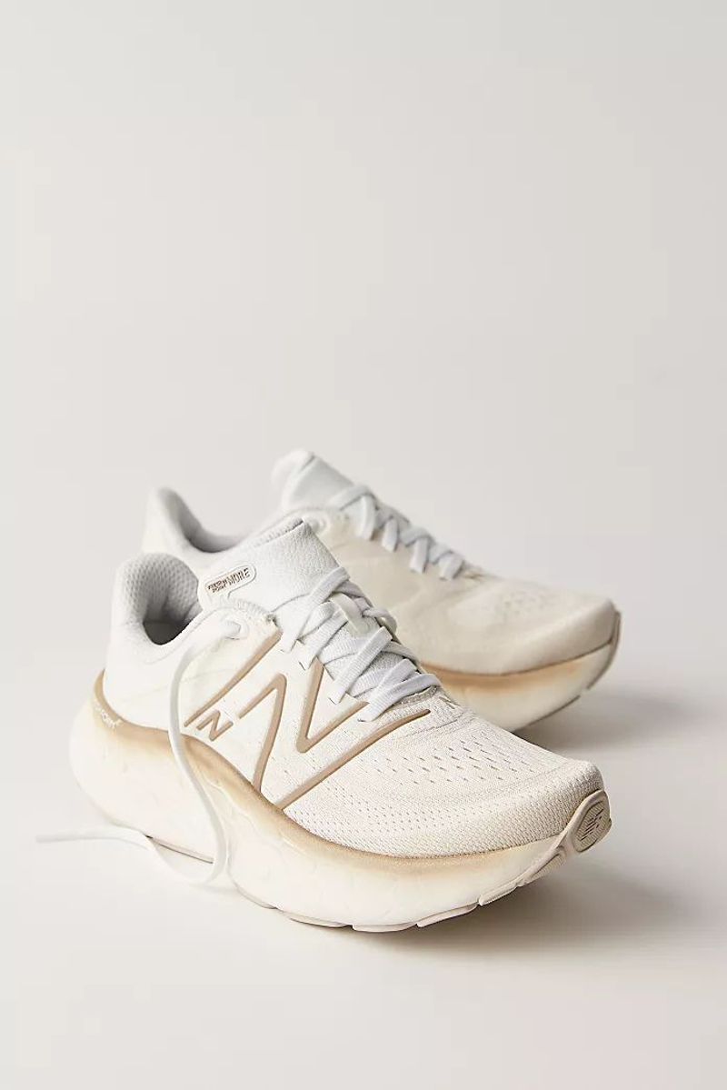 Excessively Padded Walking Sneakers (in Beige or White Leather)