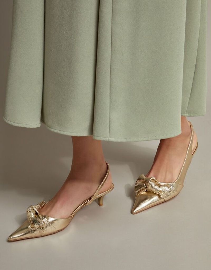 Metallic Kitten Heels