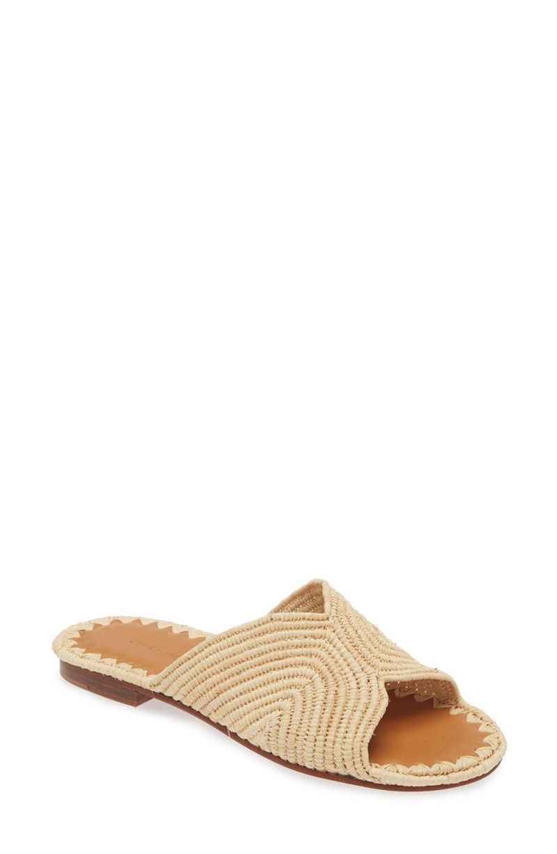 Carrie Forbes Cherry Raffia Slides