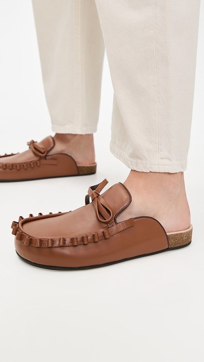 JW Anderson Ruffle Loafer Leather Mules