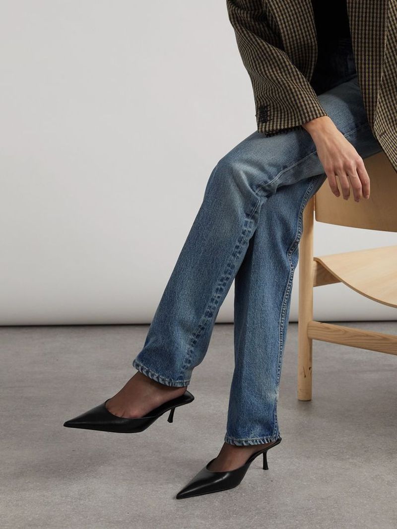 Pointed Leather Mules