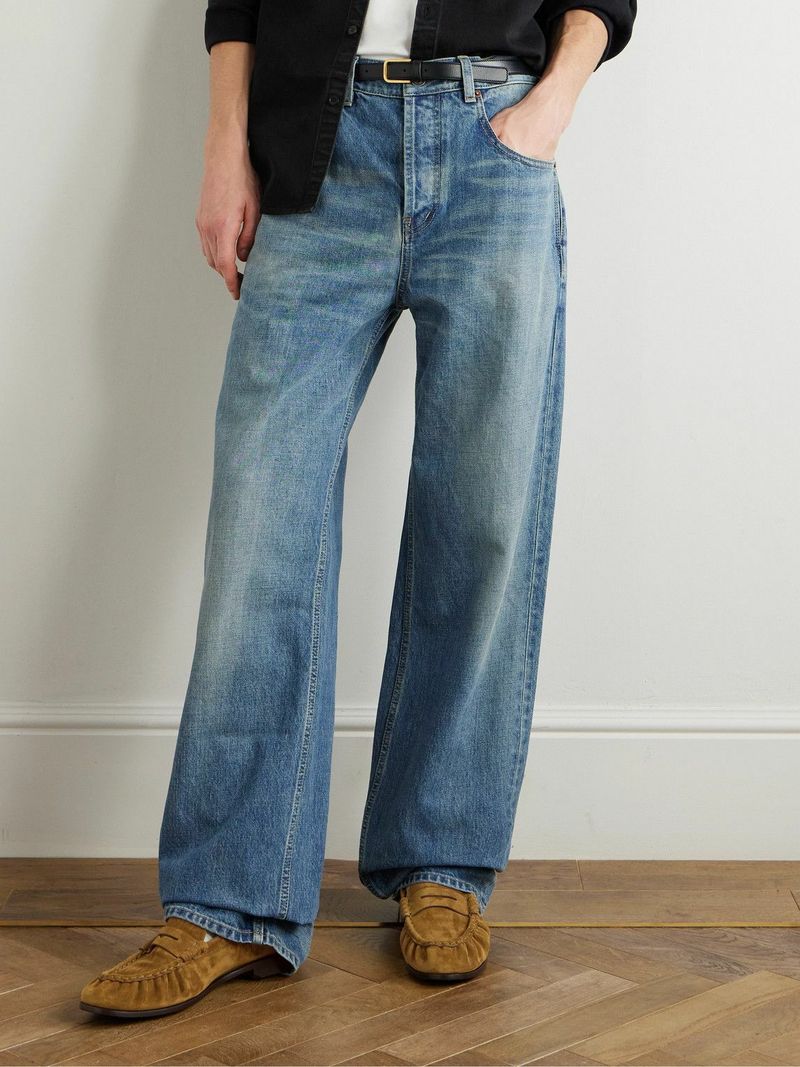 SAINT LAURENT Logo-Embellished Suede Penny Loafers