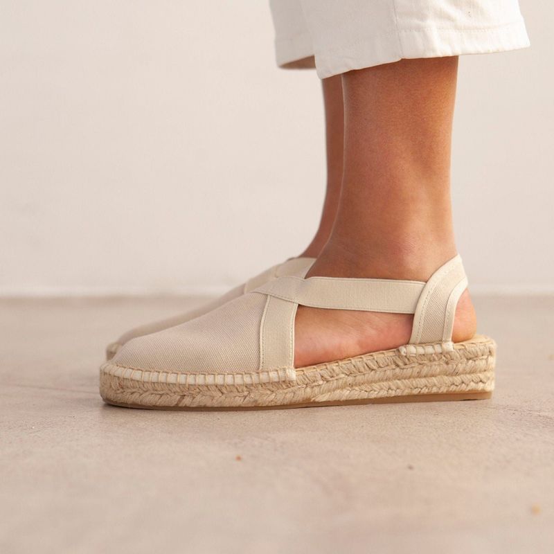 Espadrille Flats with Linen Uppers