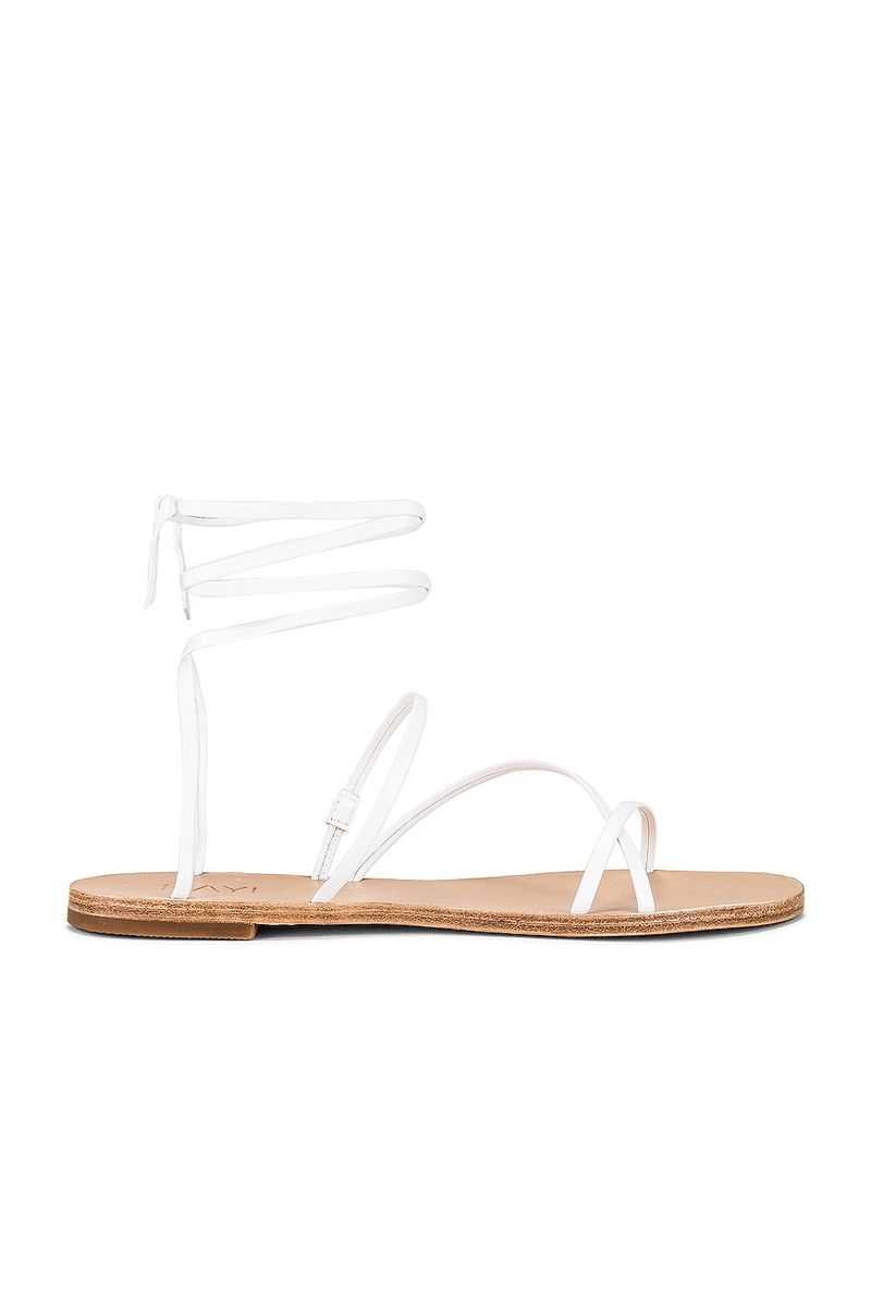 Raye White Lace-Up Sandals